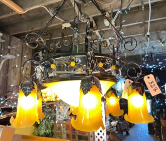 Daum Nancy frosted glass chandelier