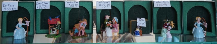 7 Miniature pewter figurines- Nursery Rhymes