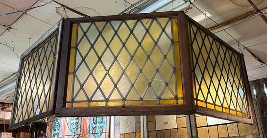 4 leaded stain glass windows