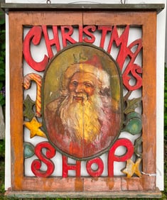 Antique style Christmas shop sign