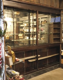 Large country store back shelf unit