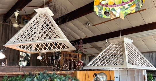 Lot of White trellis architectural items