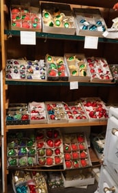 Large assortment of Christmas ornaments