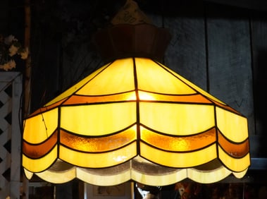 Leaded stain glass shade