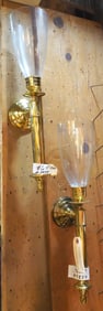 Pair of brass wall sconces