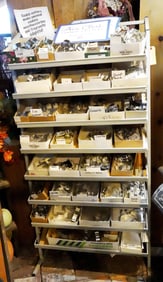 Large lot of cookie cutters and display stand