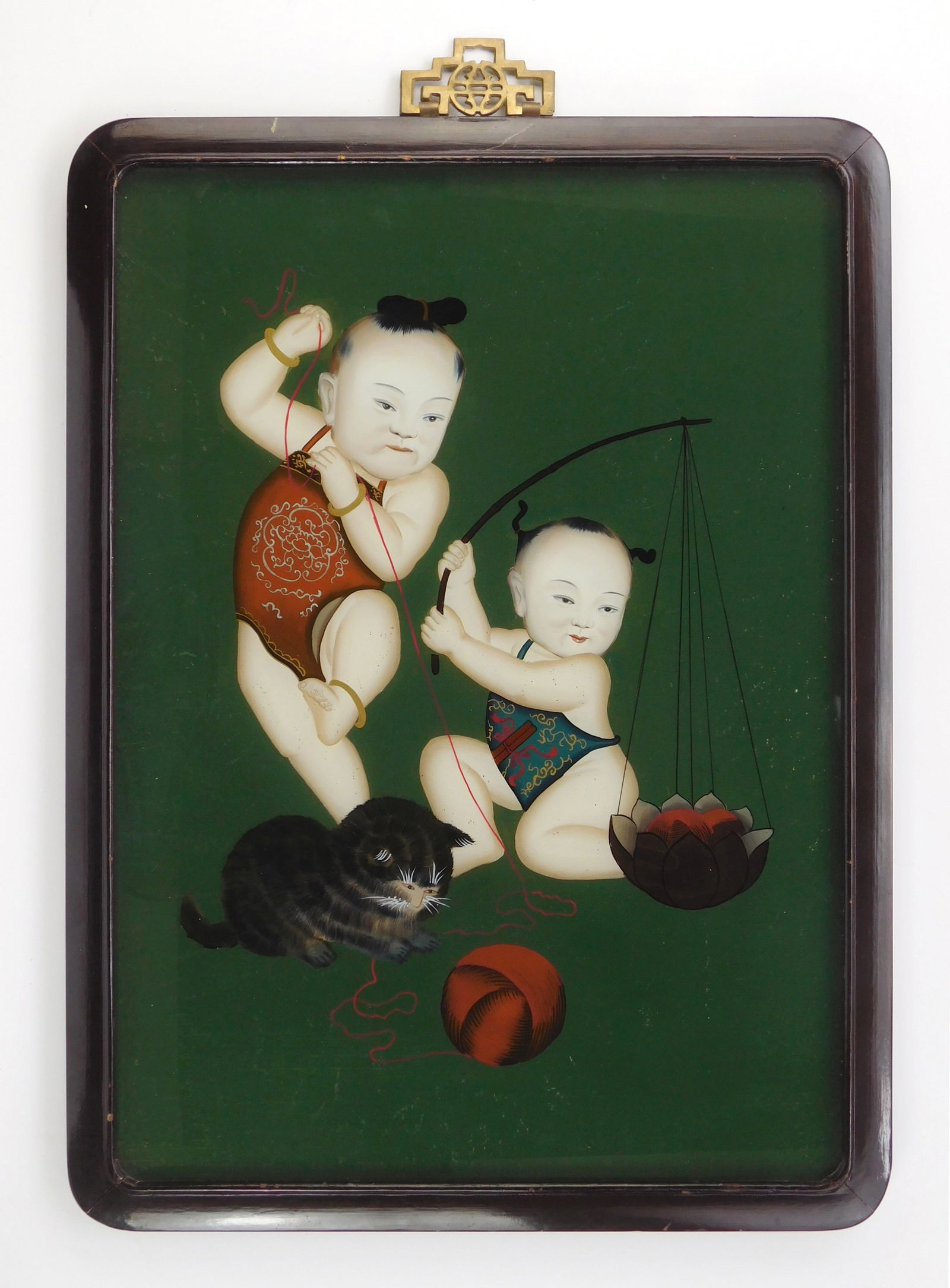 20th c. Chinese reverse painting on glass