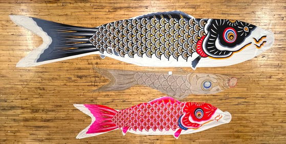 3 Japanese Koinobori windsocks