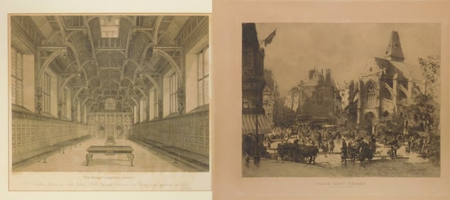 2 European etchings