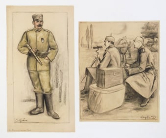 Rudolf Bauer (German, 1881-1953) 2 drawings