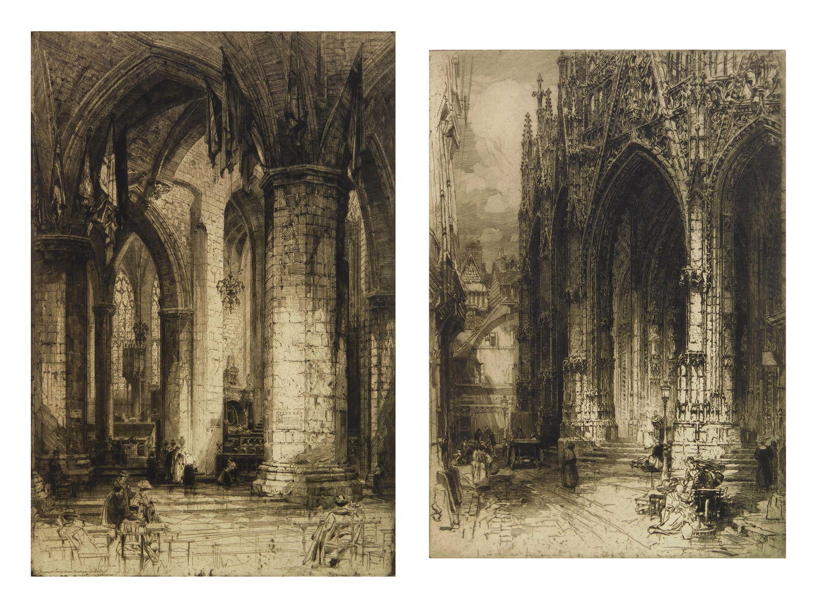 2 Hedley Fitton (British, 1859-1929)  etchings (1 of 11)
