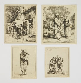 Adriaen van Ostade (Dutch, 1610-1685) 4 etchings