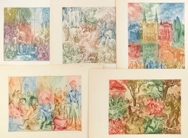 8 Vladimir Szabo (Hungarian, 1905-1991) etchings