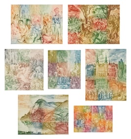 7 Vladimir Sabo (Hungarian, 1905-1991) etchings