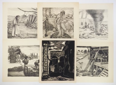 6 Mexican school prints