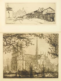 2 20th c. American etchings