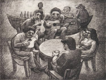 Eli Levin (American, 1938- ) etching