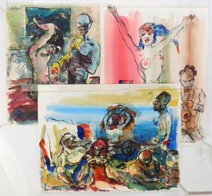 Stephen Longstreet (American, 1907-2002) 3 watercolors