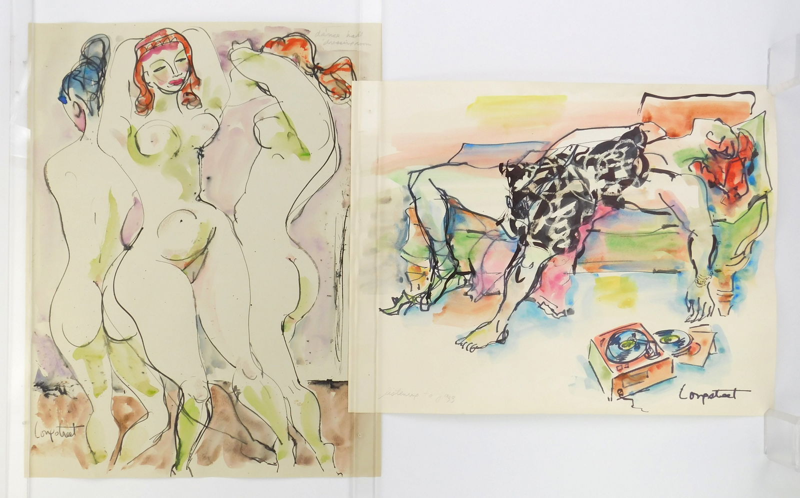 Stephen Longstreet (American, 1907-2002) 2 watercolors (1 of 6)