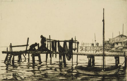 Tom E Mannus (American, 20th c.) etching