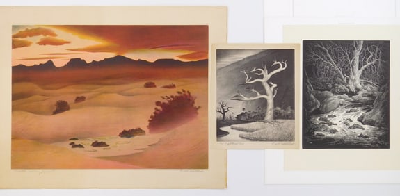 Buell Whitehead (American, 1919-1993) 2 lithographs