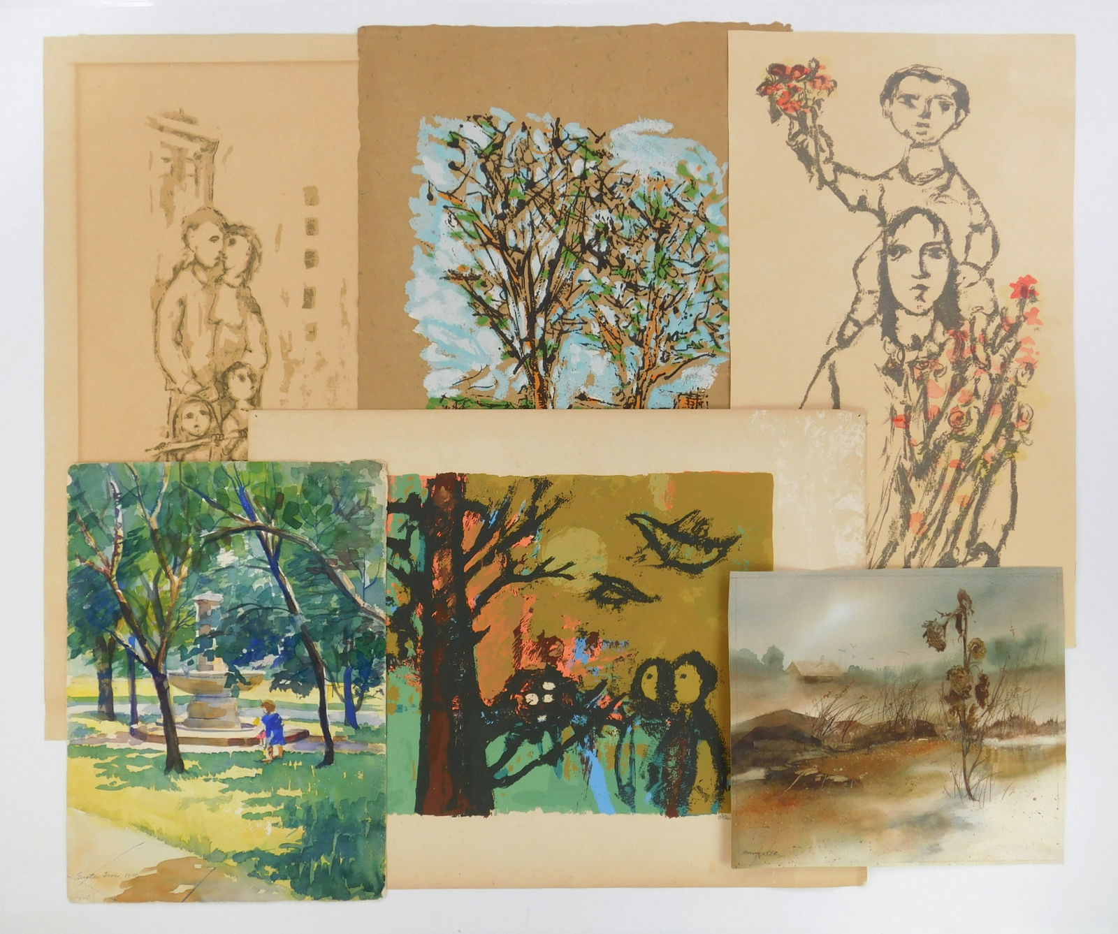 4 Frank Kleinholz (American, 1901-1987) silkscreens (1 of 15)