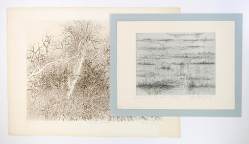 2 Gabor Peterdi (American, 1915-2001) etchings