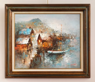 Edward Barton (American, 1926-2012) oil