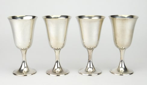 Set of 4 Gorham sterling silver goblets
