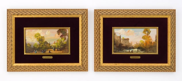 Pair of oil paintings on copper