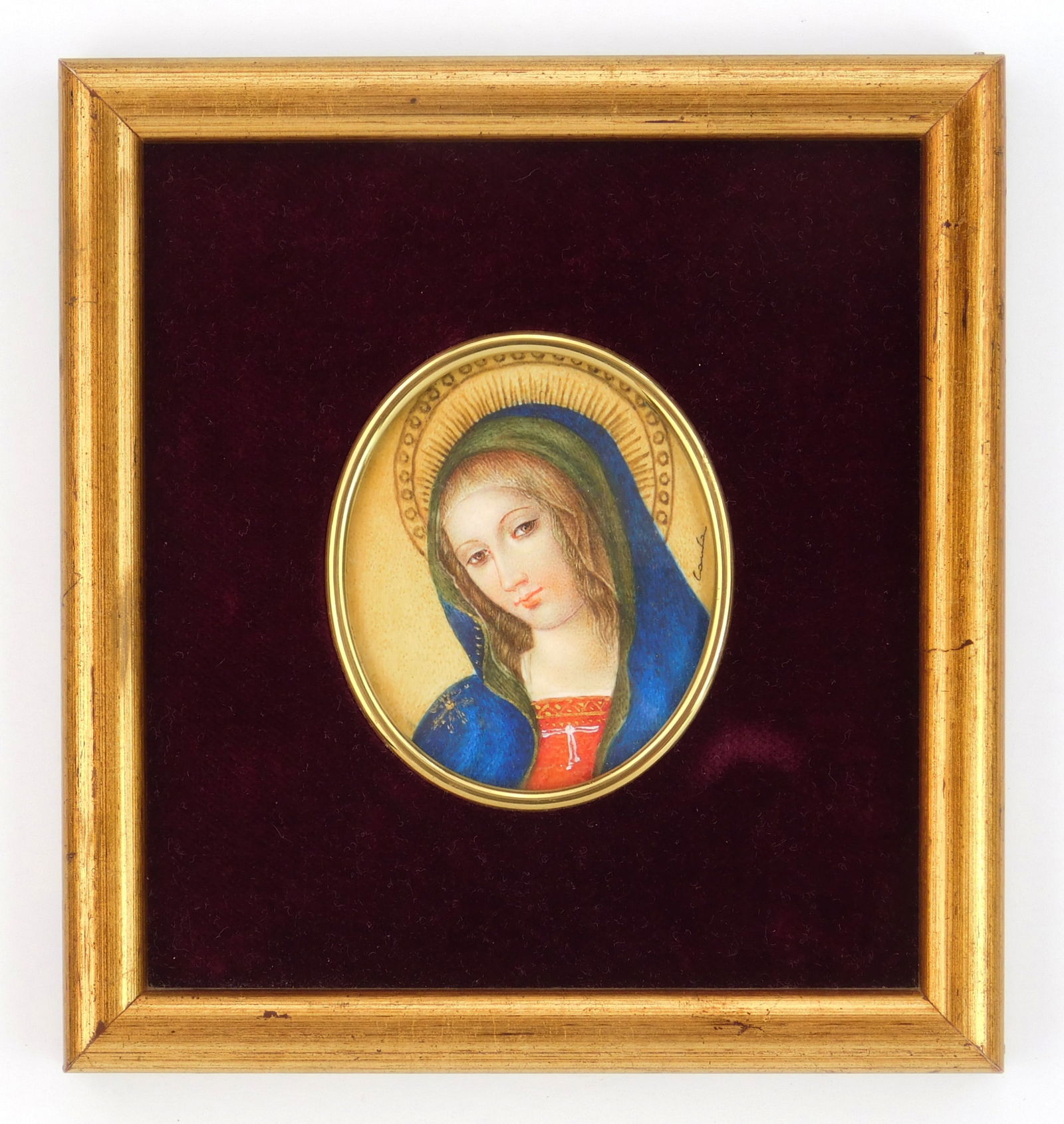Elena Caula Italian, 20th c,) miniature painting (1 of 3)