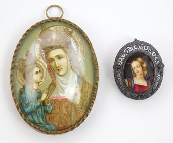 2 19/20th c. miniature paintings