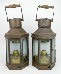 Pair of brass Marine lanterns