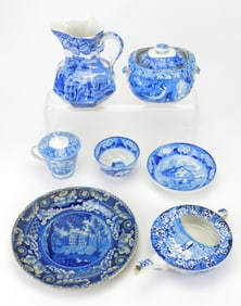 7 Blue and White china pieces