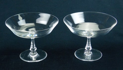 Pair of Val St. Lambert crystal compotes