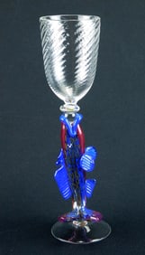 Stephen Williams art glass goblet