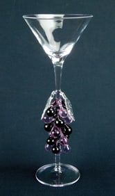 Hand-blown art glass goblet
