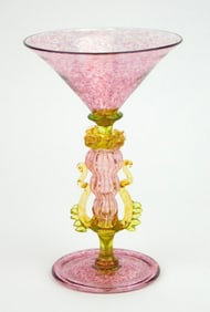 Chuck Vannatta art glass goblet