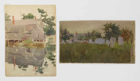 2 Rhoda Holmes Nicholls (American, 1854-1930) watercolors