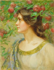 William G. Schneider (American, 1863-1912) watercolor