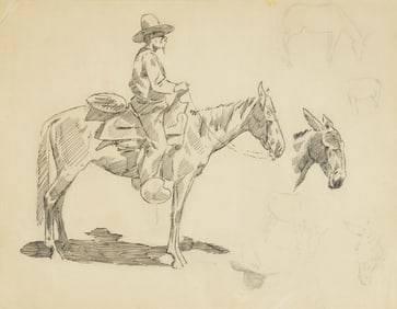 Edward Borein (American, 1872-1945) pen and ink