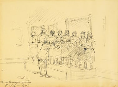 Clyde Singer (American, 1908-1999) pen and ink