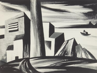 Abe Ajay (American, 1919-1998) lithograph