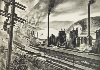 Louis Lozowick (American, 1892-1973) lithograph