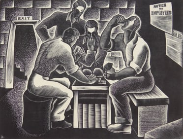 Donato Rico (American, 1912-1985) wood engraving