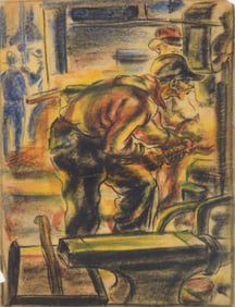 William Sommer (American, 1867-1949) crayon and graphite