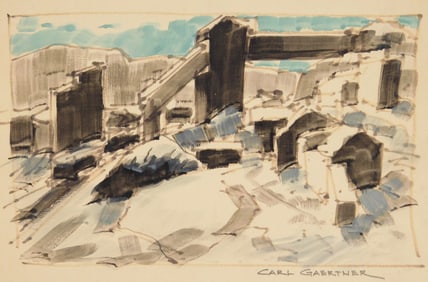Carl Gaertner (American, 1898-1952) watercolor