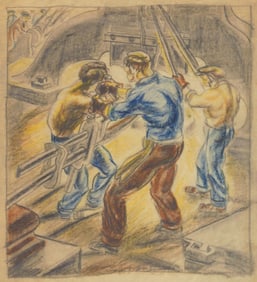 William Sommer (American, 1867-1949) crayon and graphite