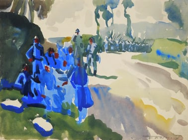 Frank N. Wilcox (American, 1887-1964) watercolor