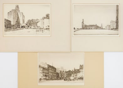 3 Louis C. Rosenberg (American, 1890-1983) etchings
